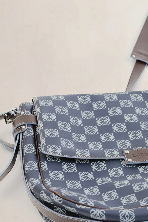 Blue Anagram Crossbody Bag