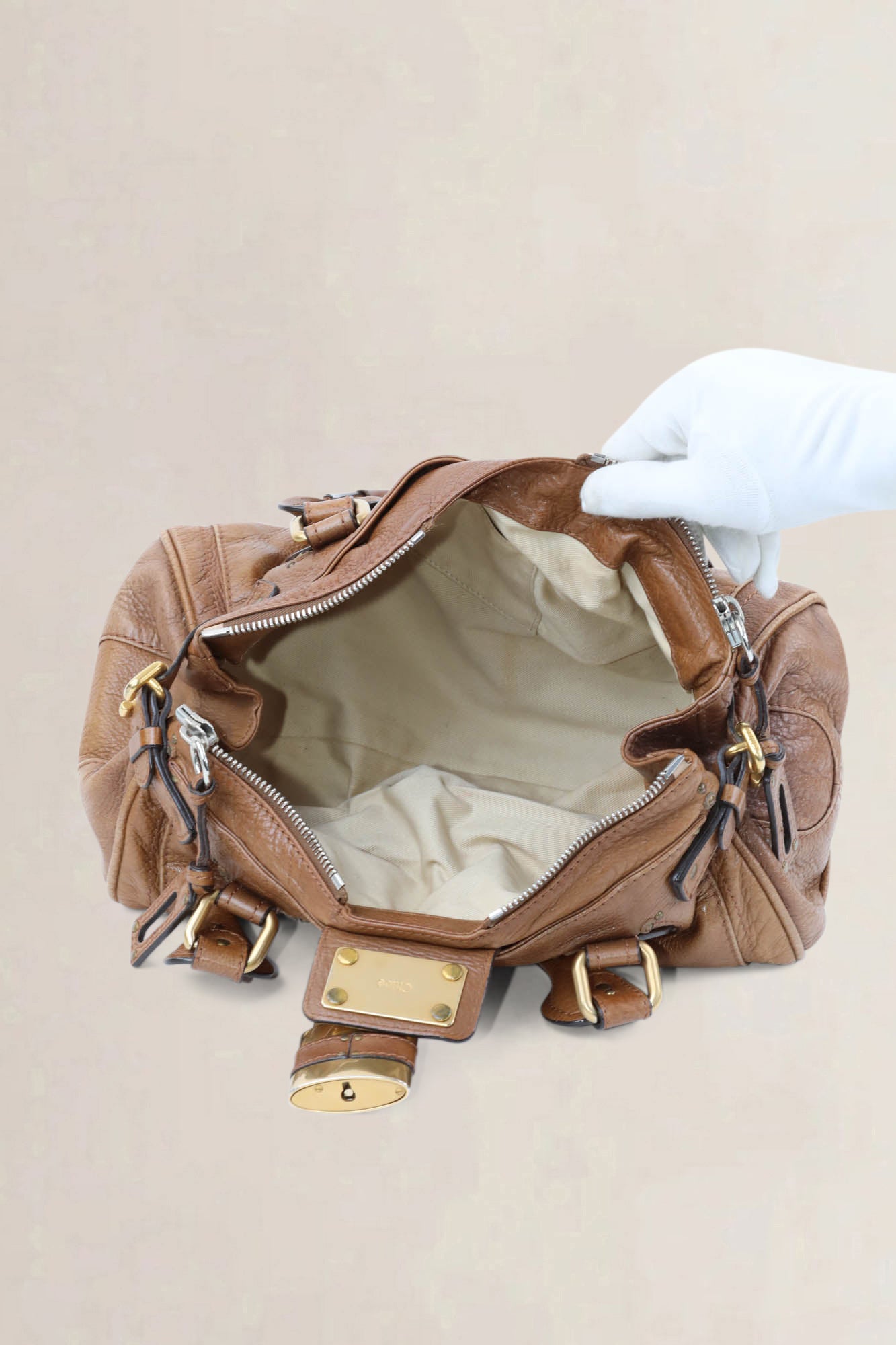 Chloé Brown Paddington Padlock Shoulder Bag