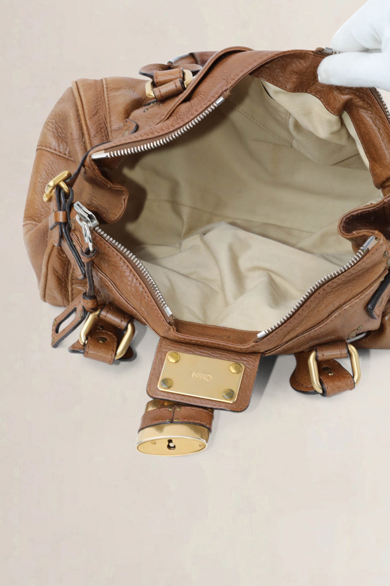 Chloé Brown Paddington Padlock Shoulder Bag