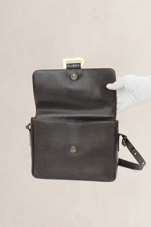 Delvaux Dark Brown Poirier Crossbody Bag