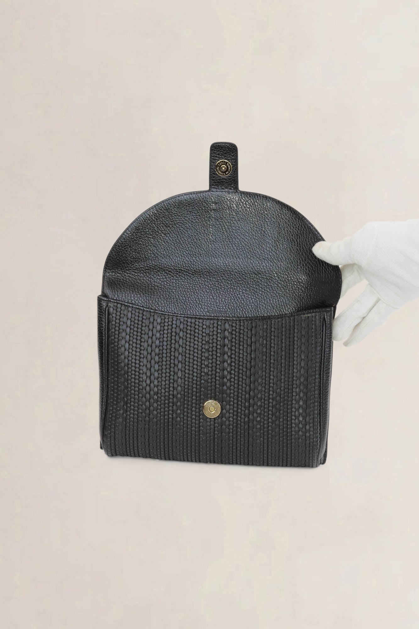 Delvaux Black Toile De Cuir Clutch