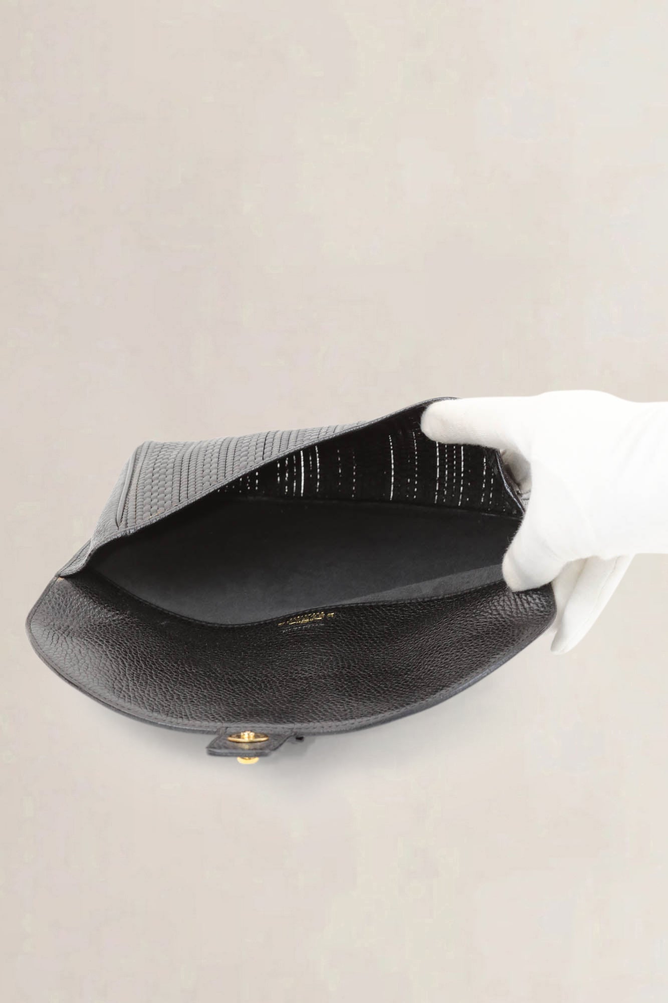 Delvaux Black Toile De Cuir Clutch