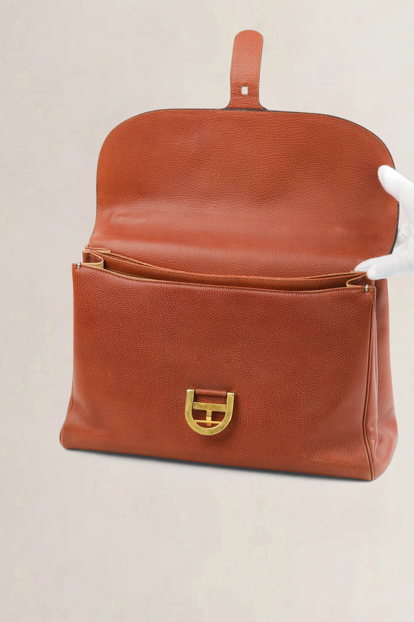Brown Amethyste Top Handle Bag