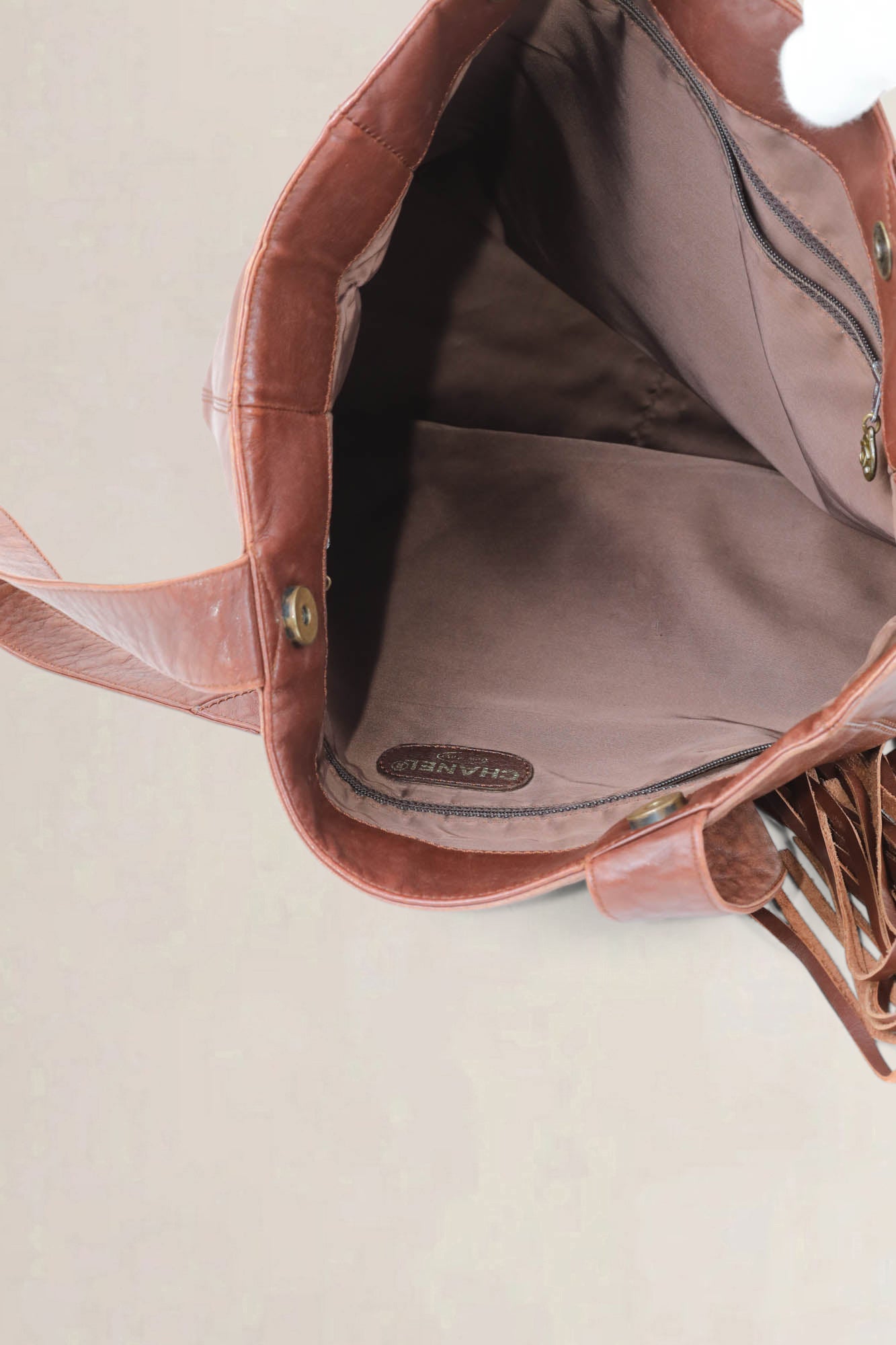 Chanel Brown Leather CC Shoulder Bag