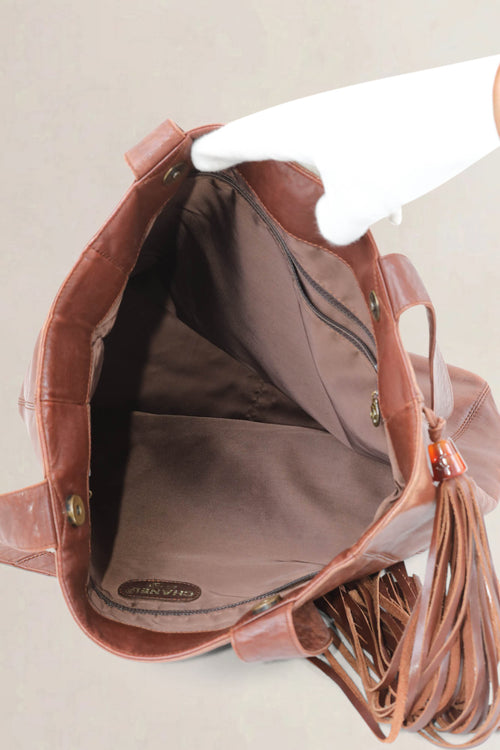 Chanel Brown Leather CC Shoulder Bag