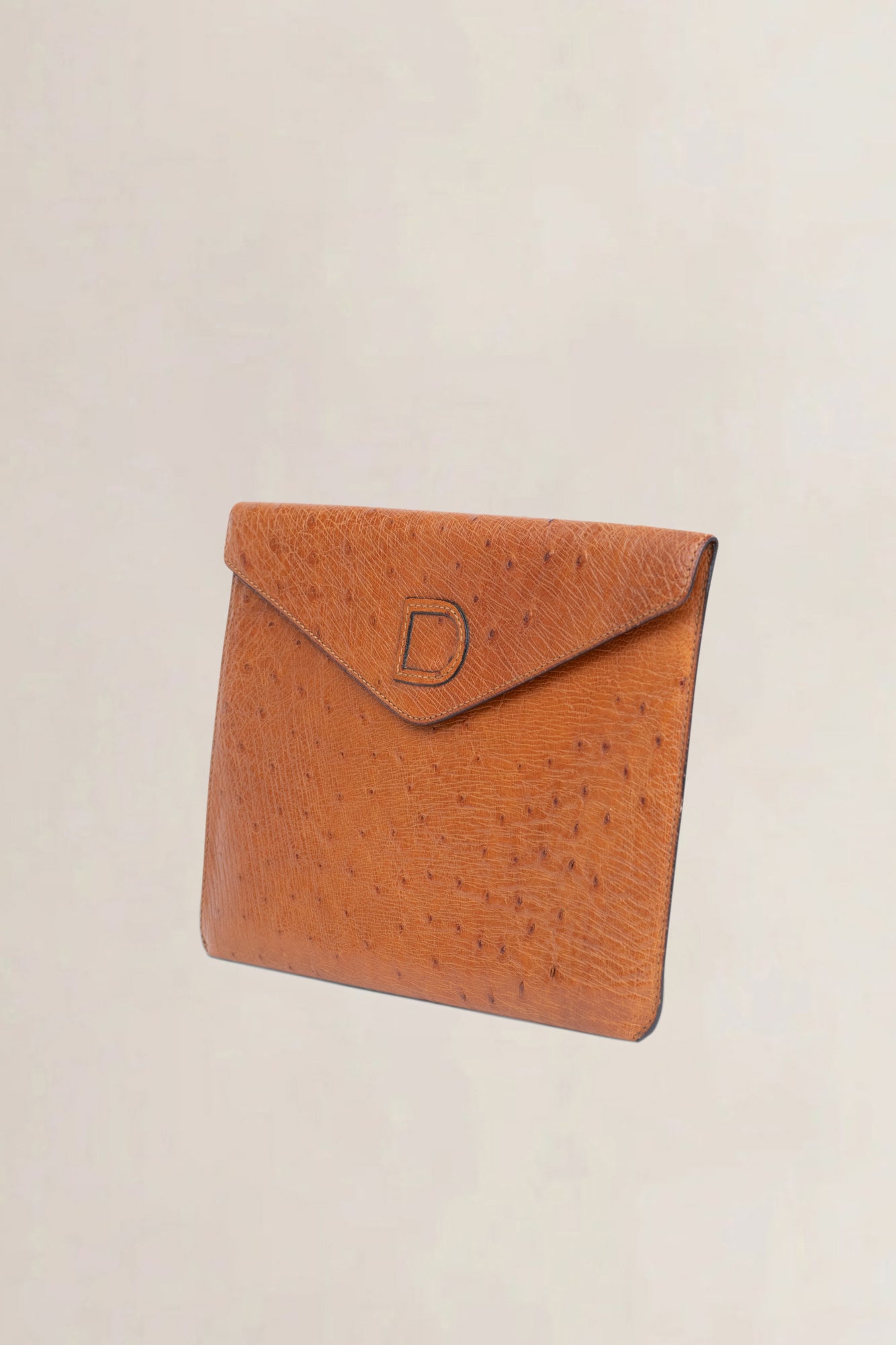 Camel Ostrich Clutch
