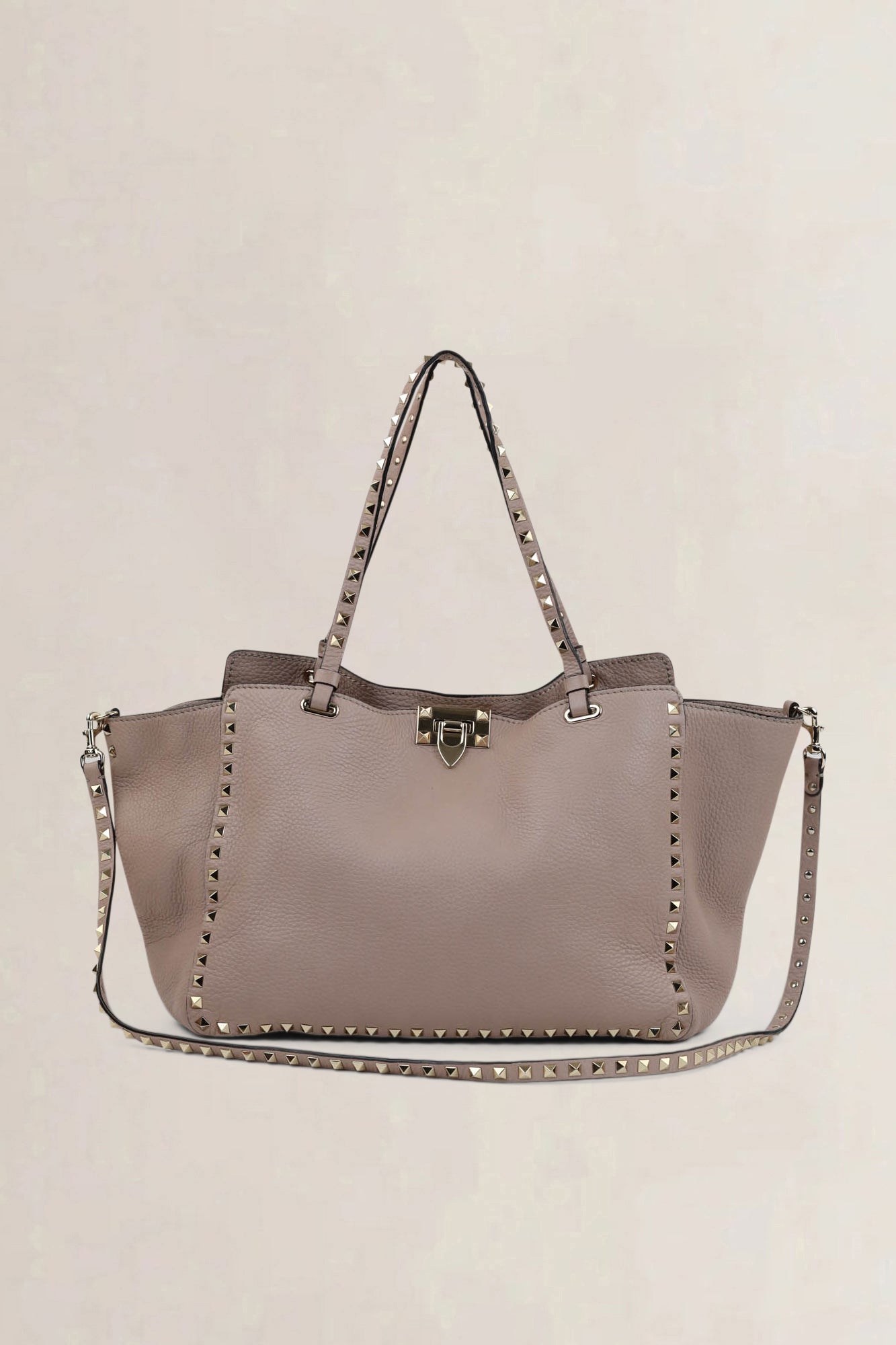 Valentino Garavani Grey Rockstud Shopping Bag
