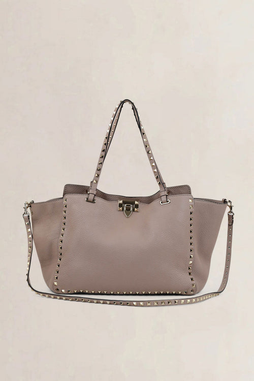 Valentino Garavani Grey Rockstud Shopping Bag