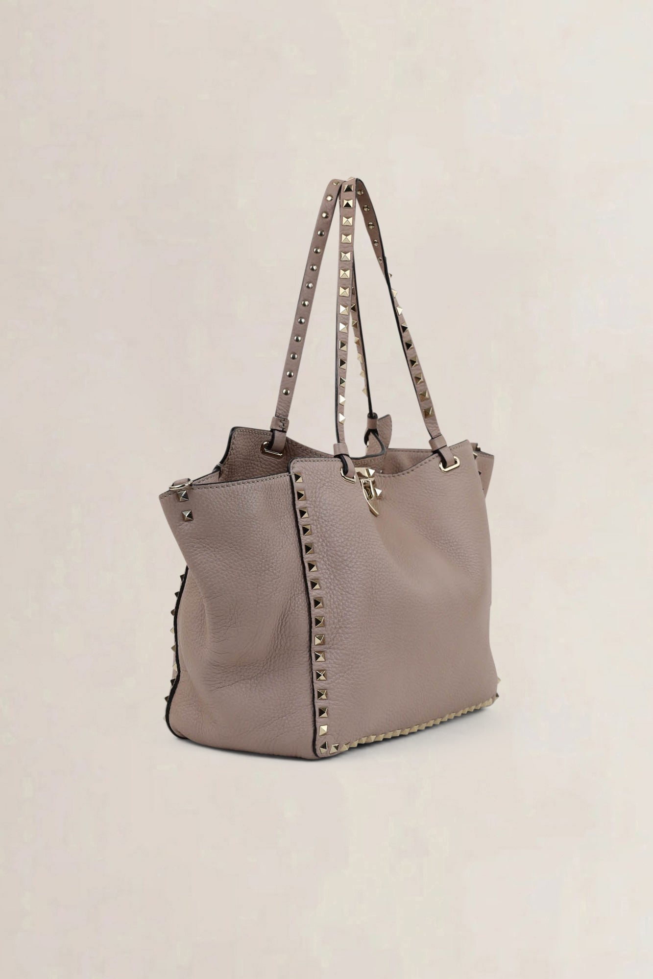Valentino Garavani Grey Rockstud Shopping Bag