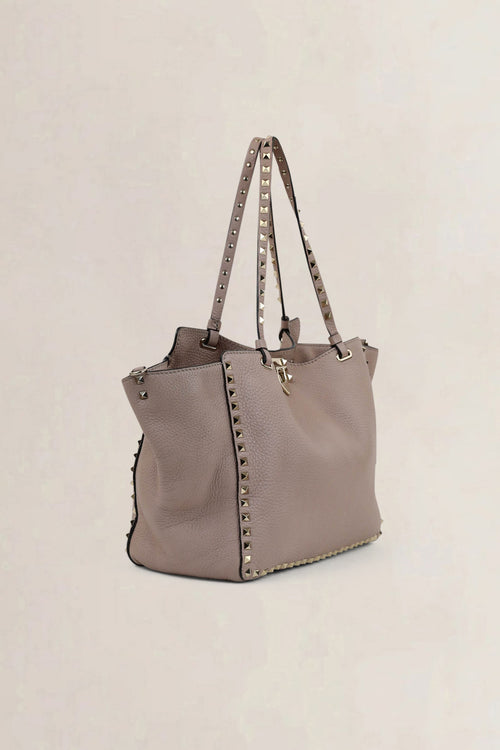 Valentino Garavani Grey Rockstud Shopping Bag
