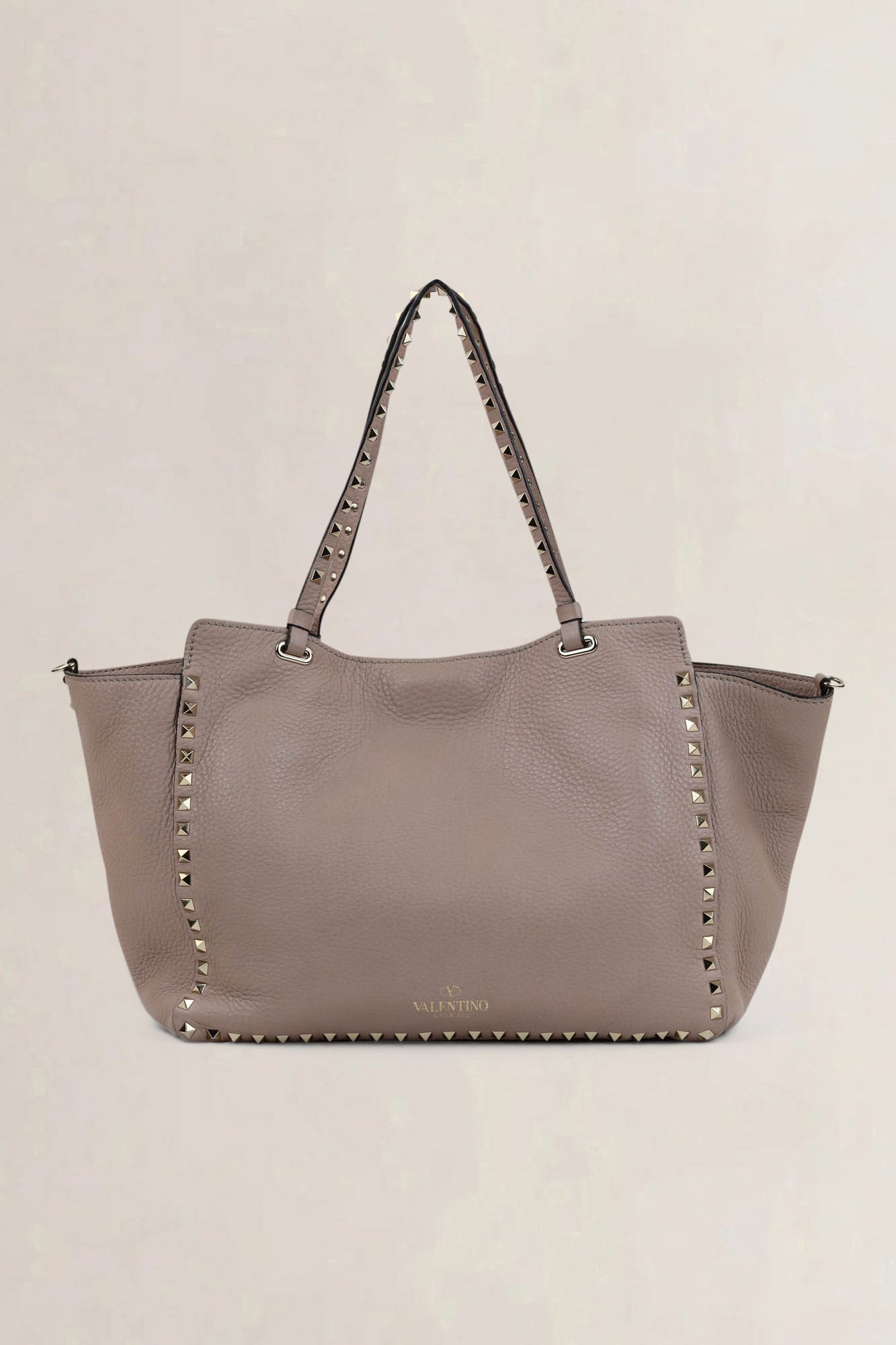 Valentino Garavani Grey Rockstud Shopping Bag