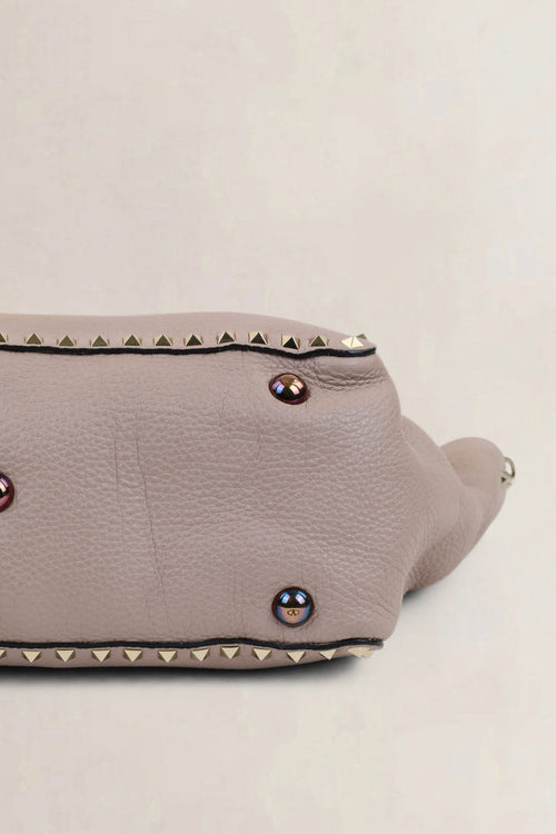 Valentino Garavani Grey Rockstud Shopping Bag