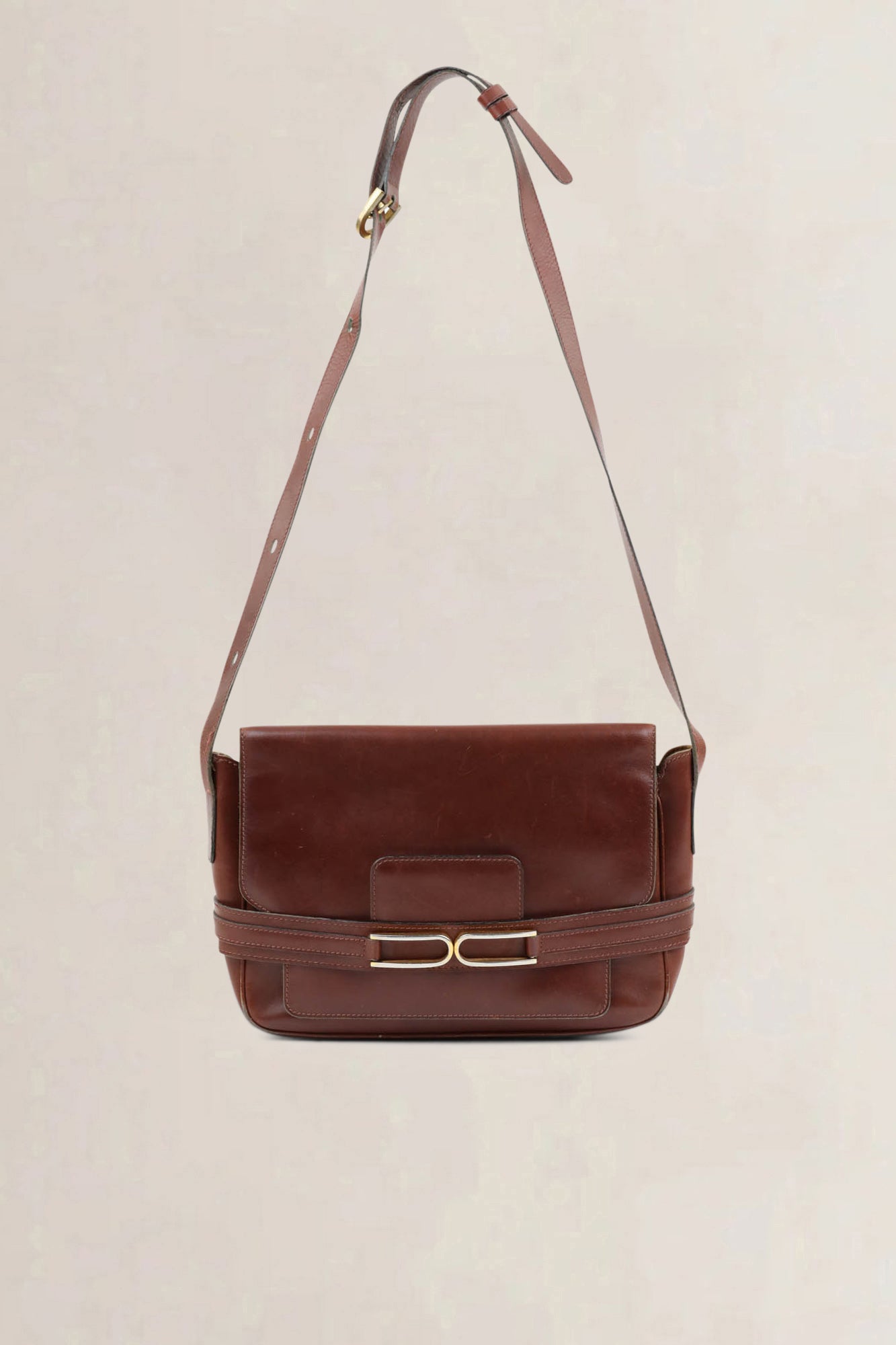 Delvaux Brown Leather Crossbody Bag