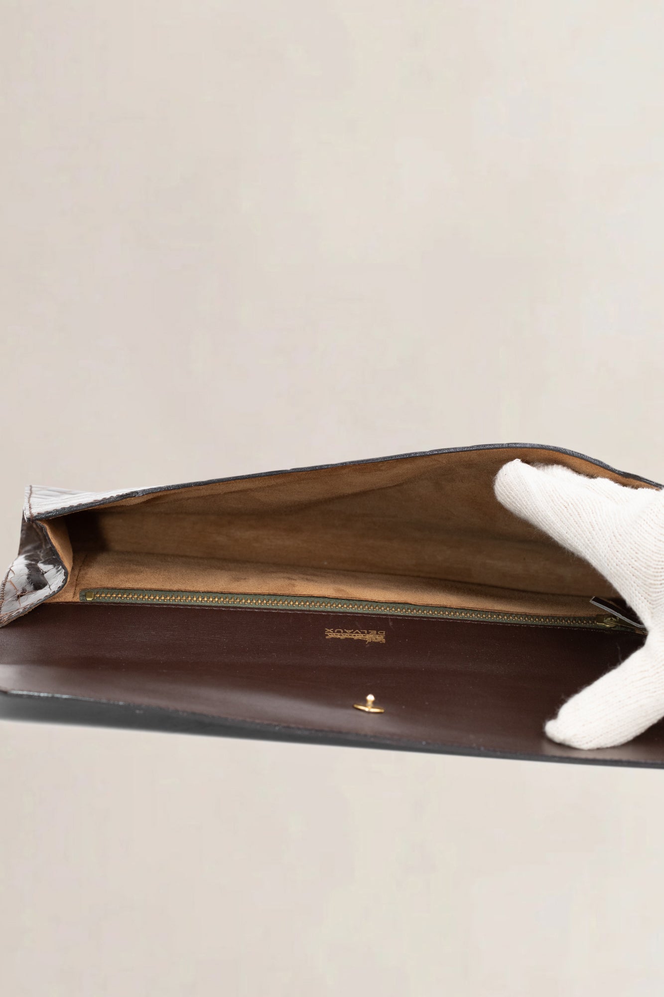 Brown Croco Clutch