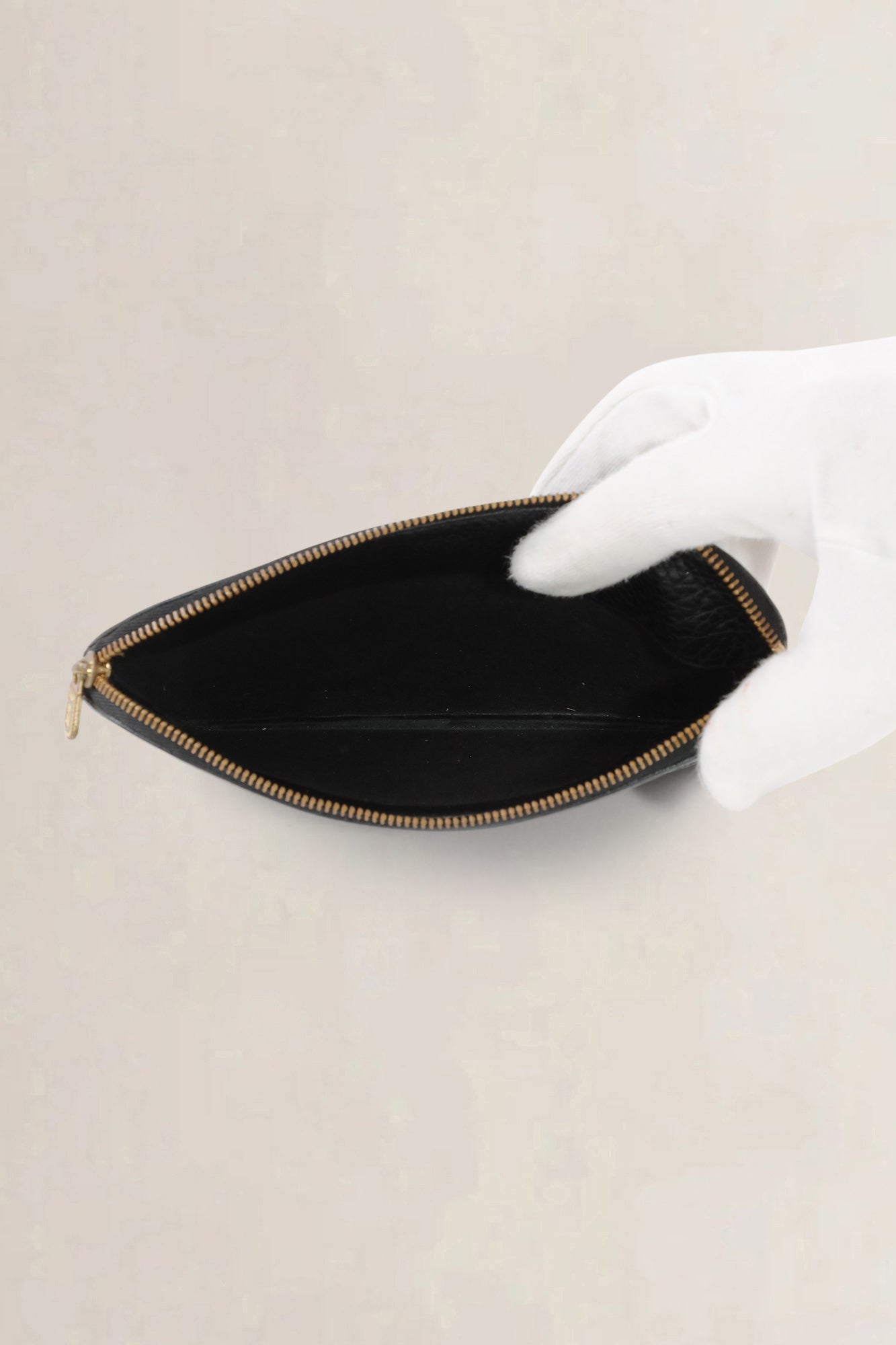 Delvaux blue leather pouch — preloved