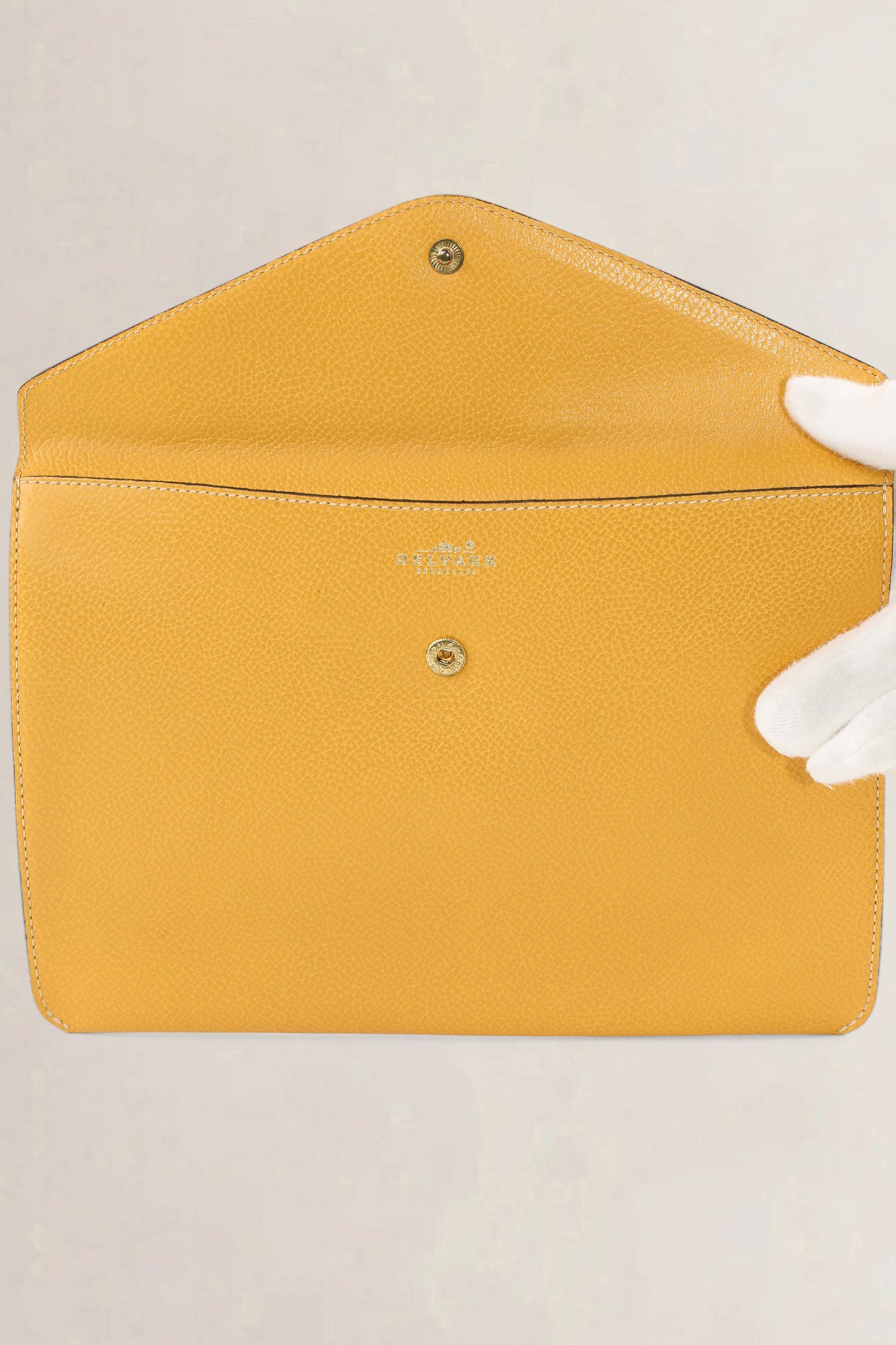 Delvaux Yellow Leather Clutch