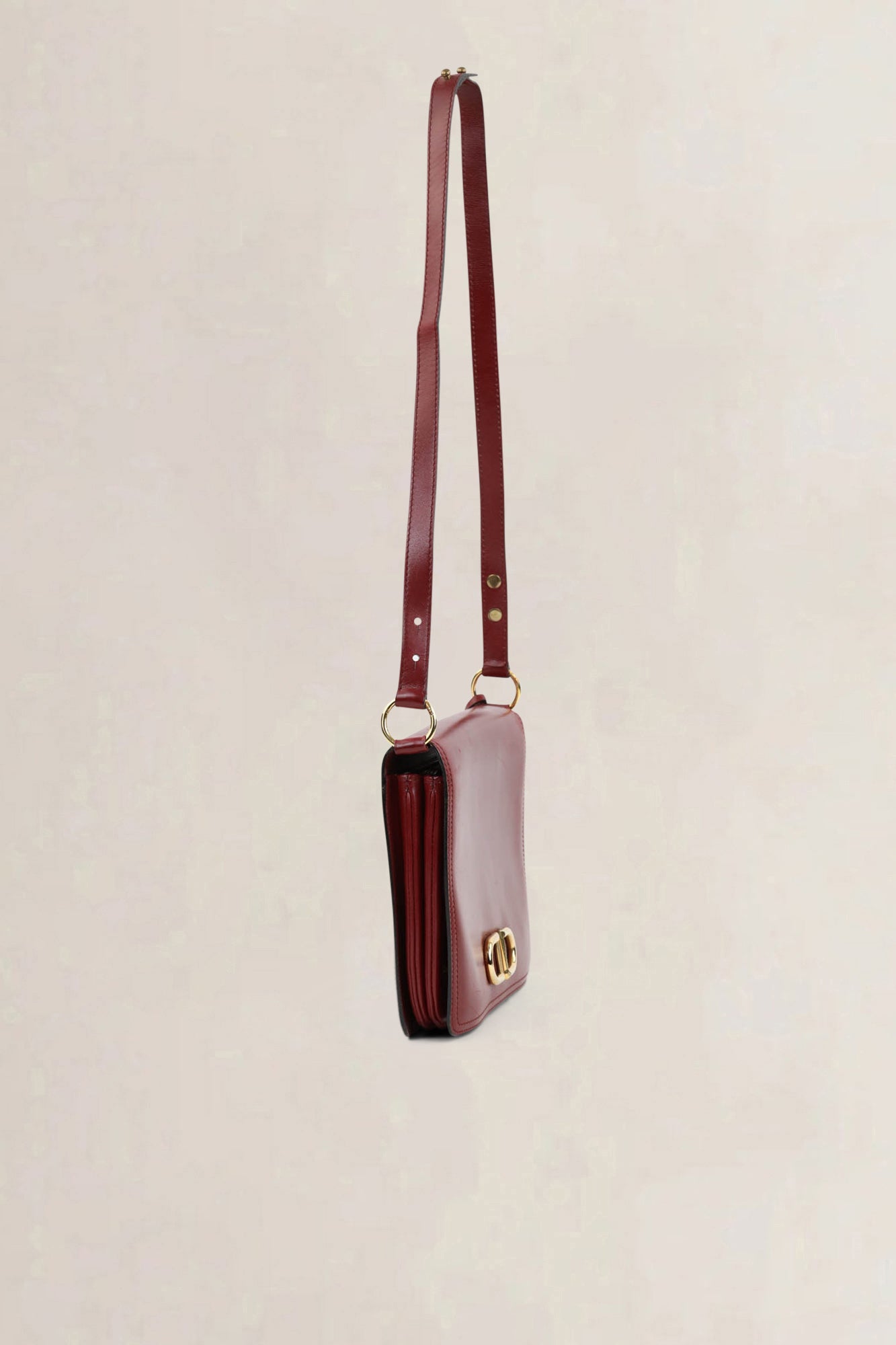 Delvaux Burgundy Camargue Shoulder Bag
