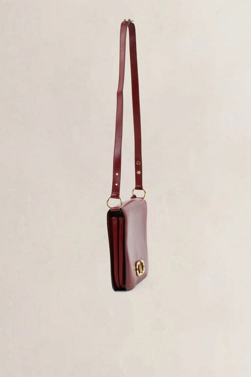 Delvaux Burgundy Camargue Shoulder Bag