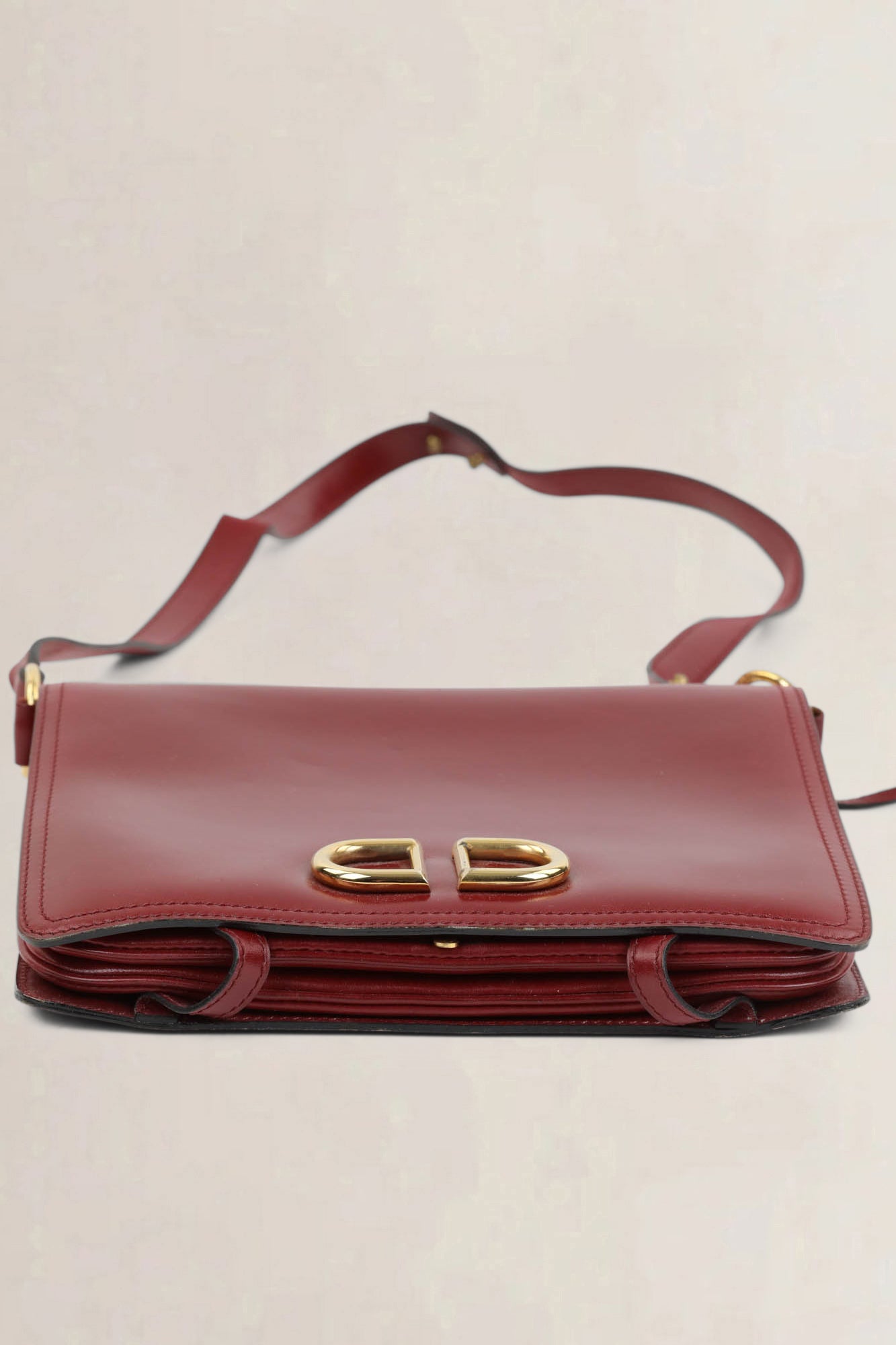 Delvaux Burgundy Camargue Shoulder Bag