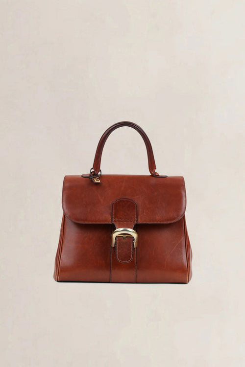 Delvaux Brillant Brown MM Top Handle Bag