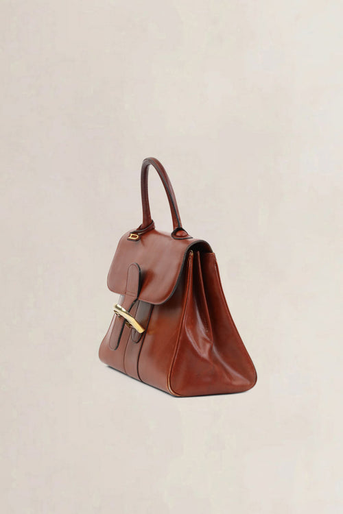 Delvaux Brillant Brown MM Top Handle Bag