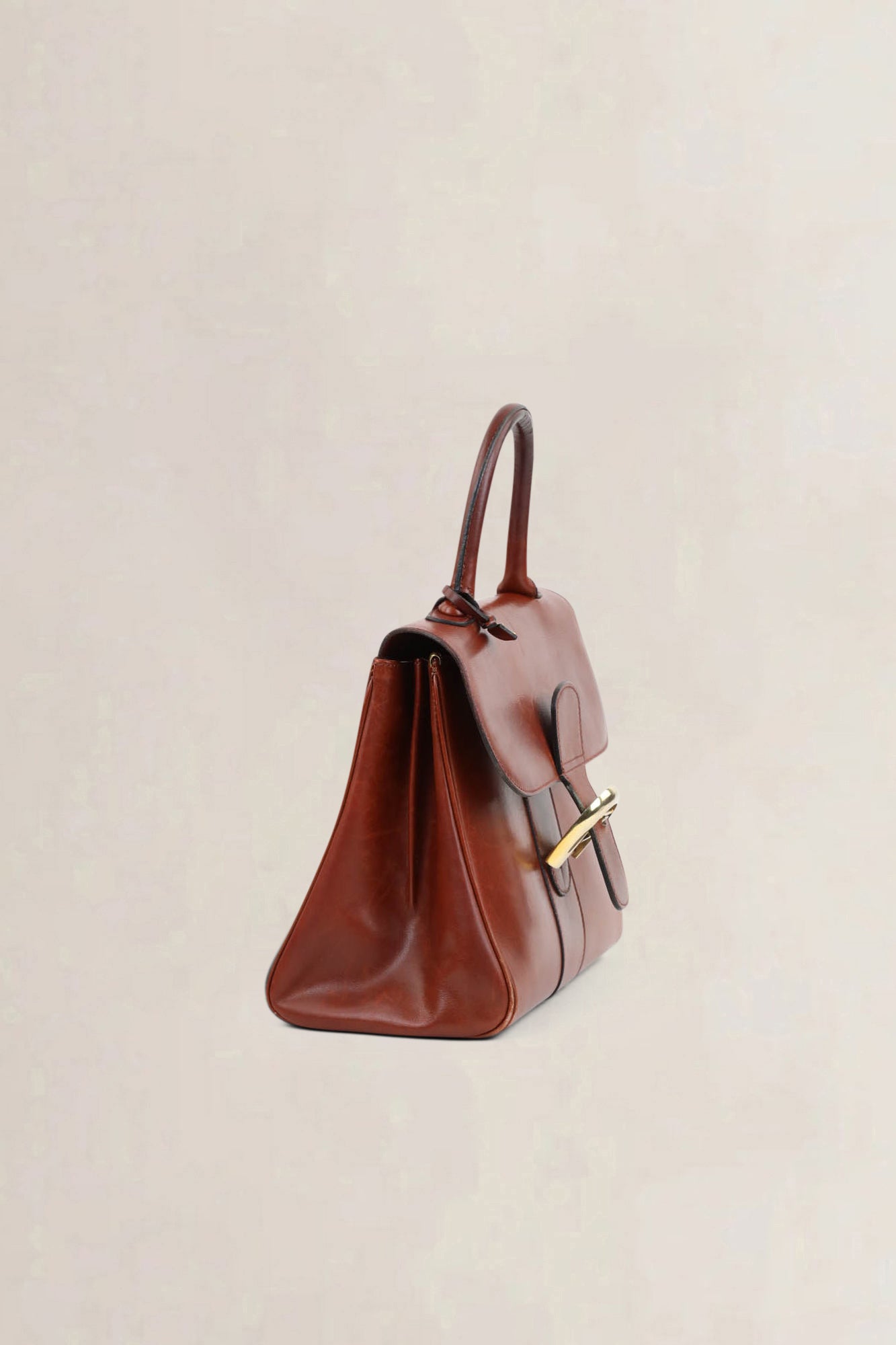 Delvaux Brillant Brown MM Top Handle Bag
