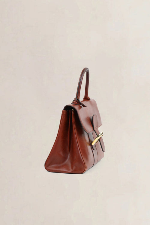 Delvaux Brillant Brown MM Top Handle Bag