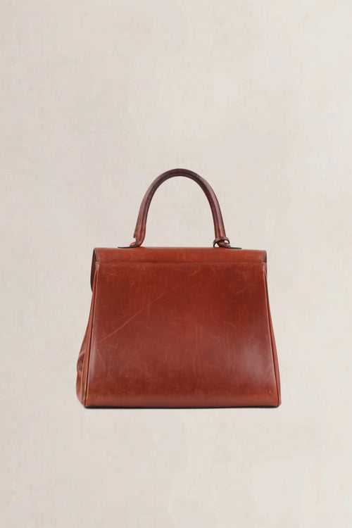 Delvaux Brillant Brown MM Top Handle Bag