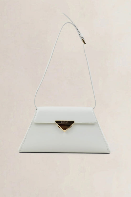 Prada White Medium Leather Shoulder Bag