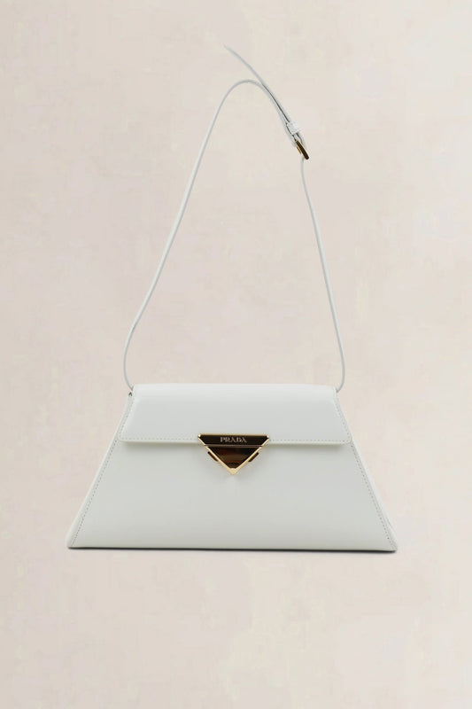 White Medium Leather Shoulder Bag