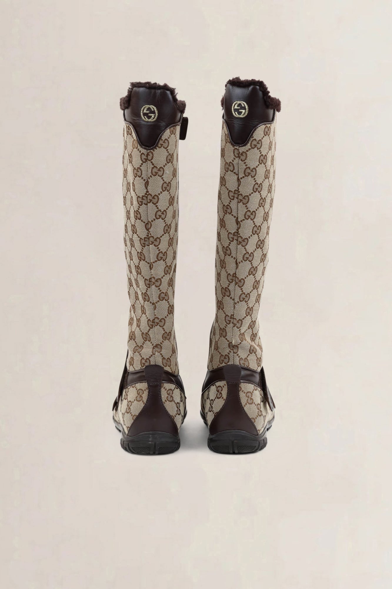 Gucci Brown Monogram Boots
