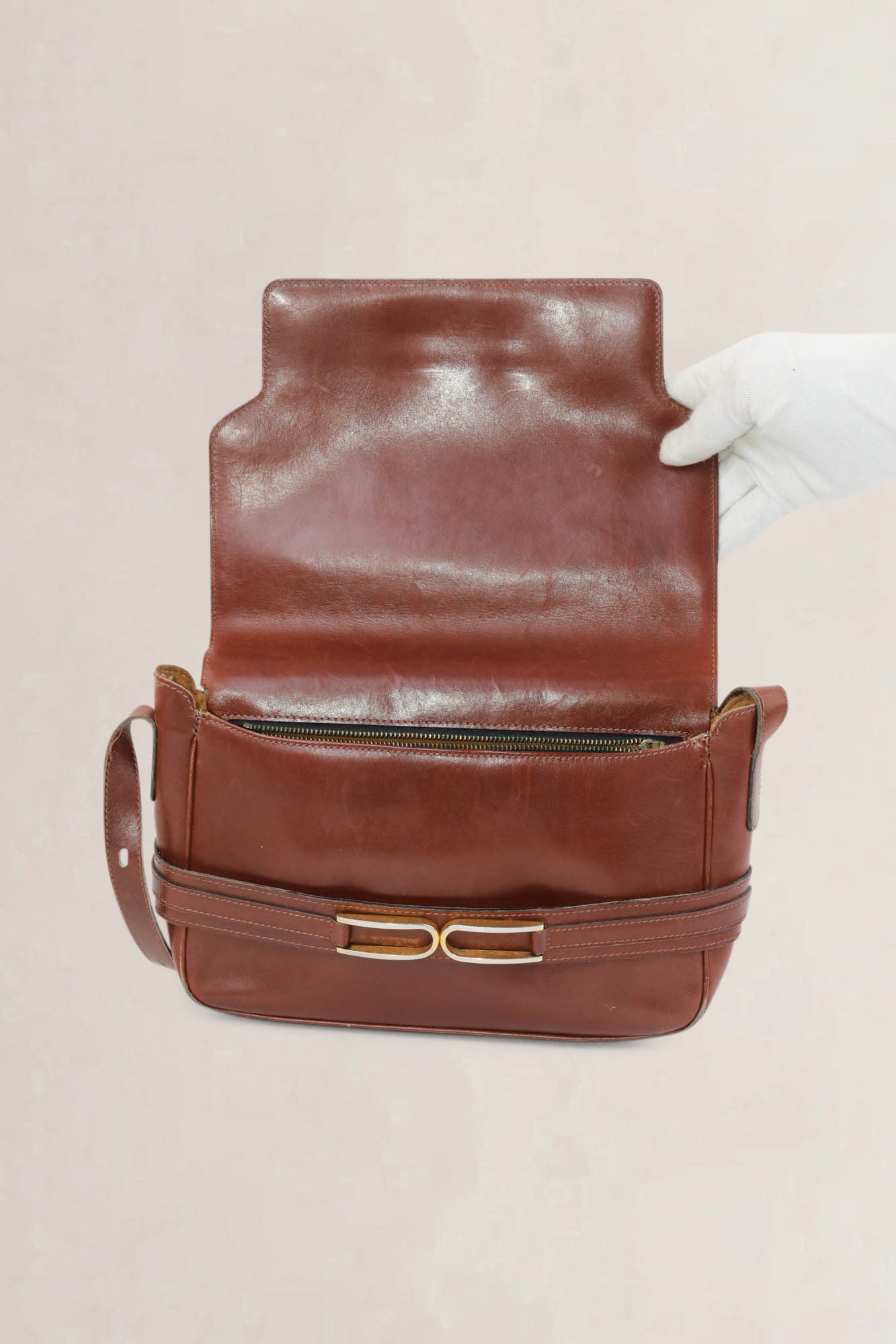 Delvaux Brown Leather Crossbody Bag