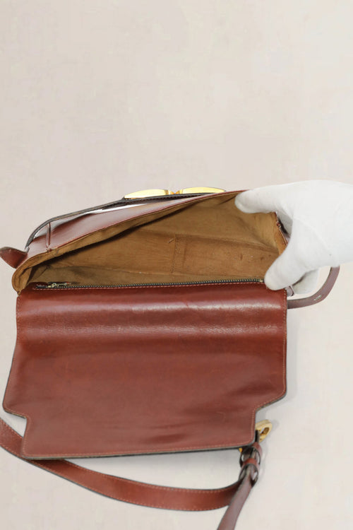 Delvaux Brown Leather Crossbody Bag