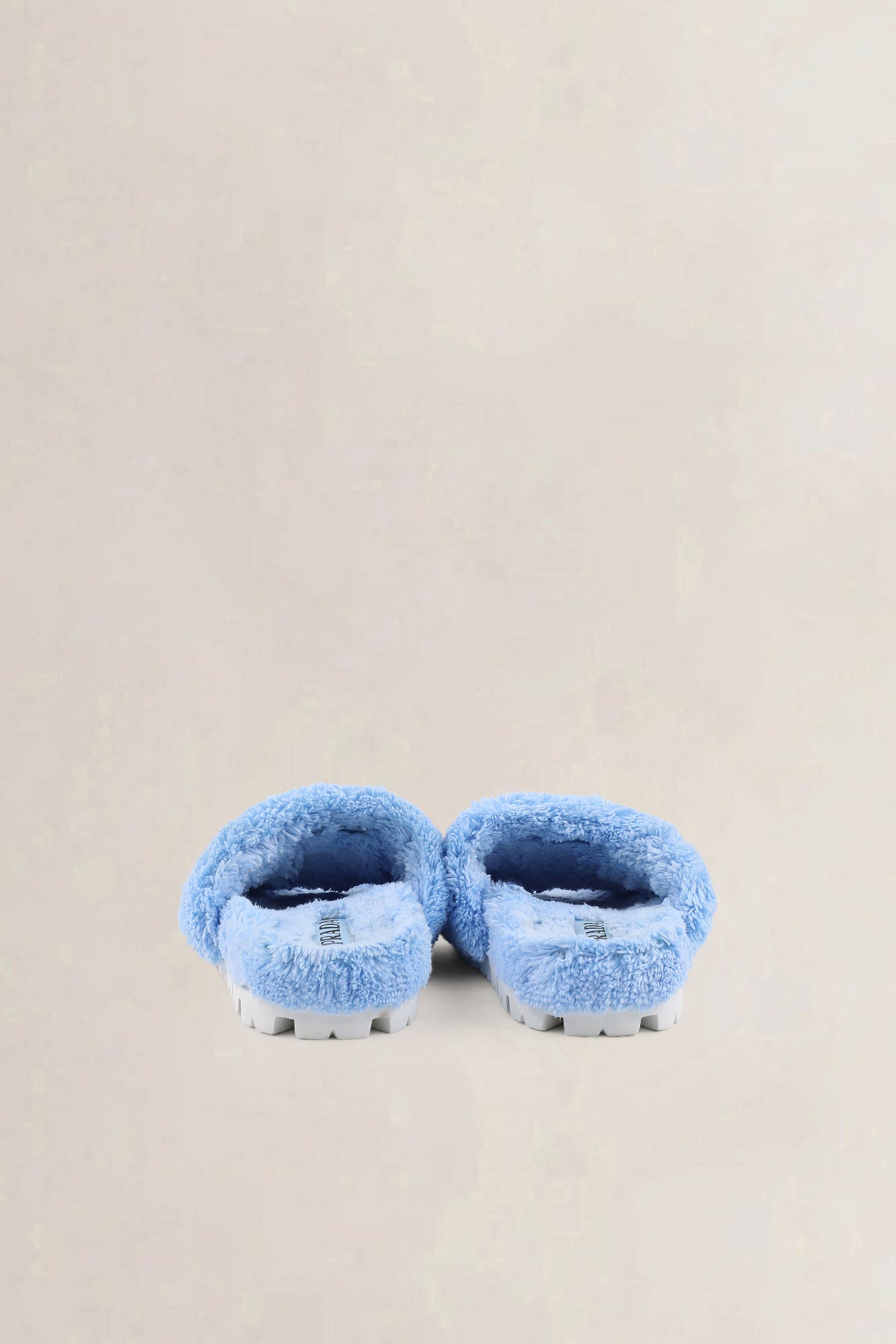 Prada terry-cloth logo slide sandals — preloved