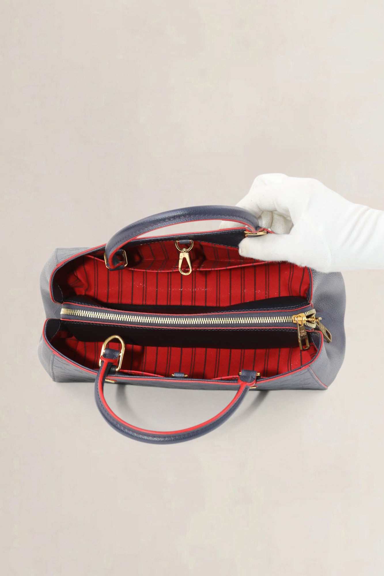 Louis Vuitton Blue Montaigne MM Empreinte Shoulder Bag