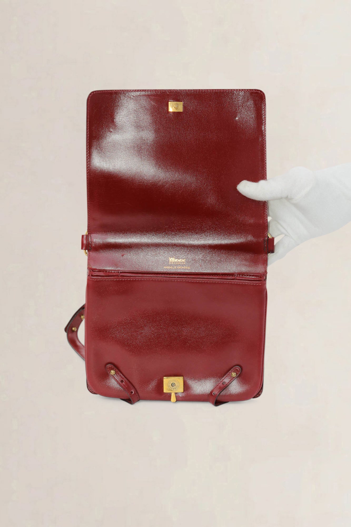 Delvaux Burgundy Camargue Shoulder Bag