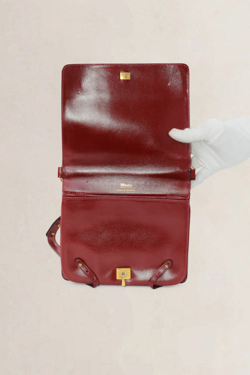 Delvaux Burgundy Camargue Shoulder Bag