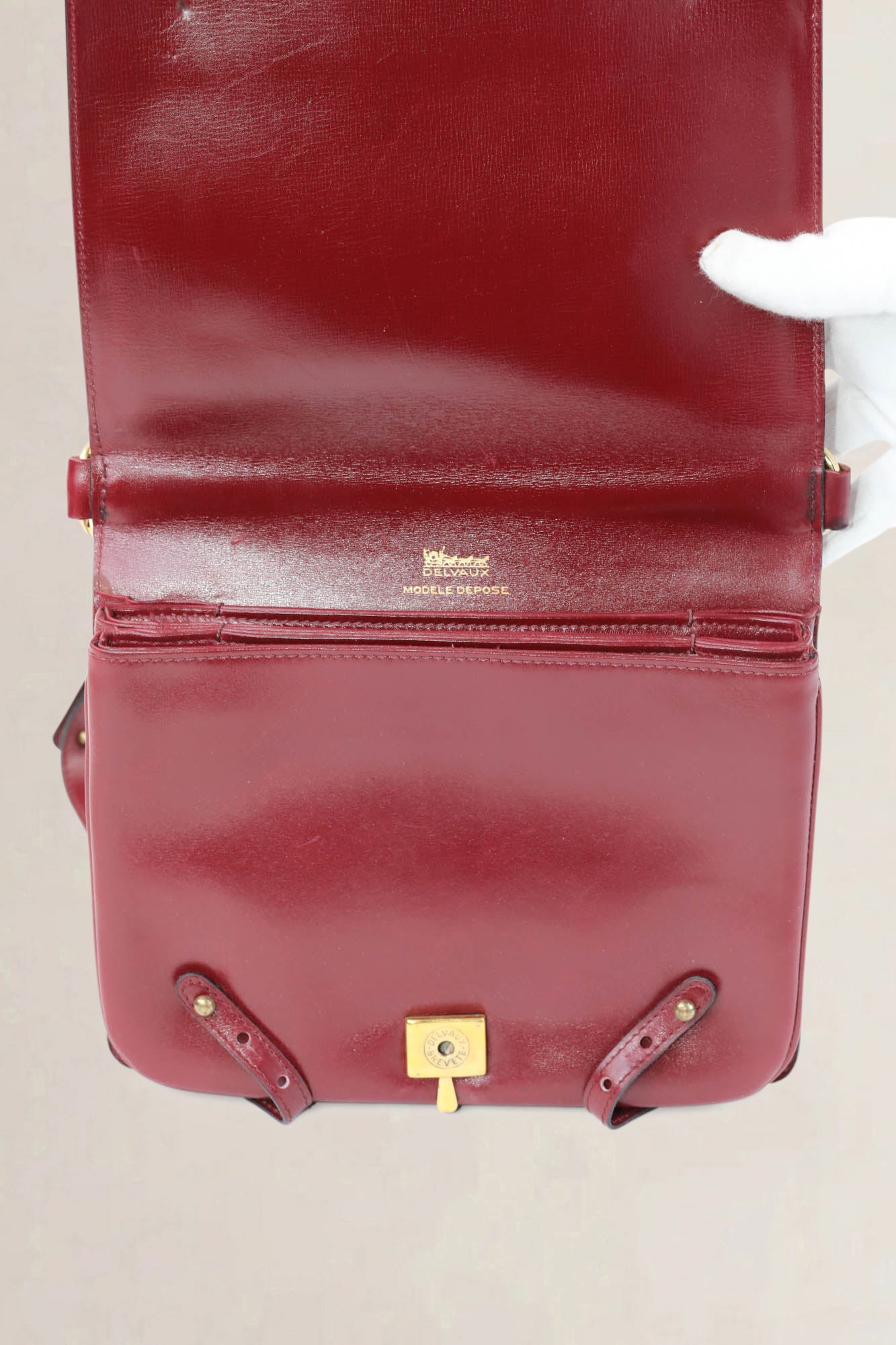 Delvaux Burgundy Camargue Shoulder Bag