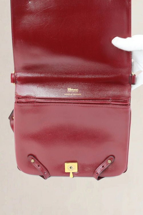 Delvaux Burgundy Camargue Shoulder Bag