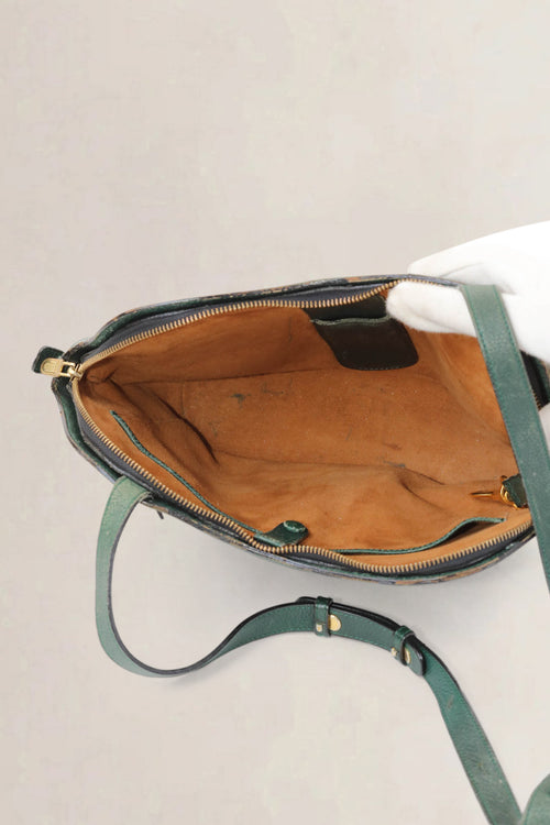 Delvaux Green Leather Shoulder Bag