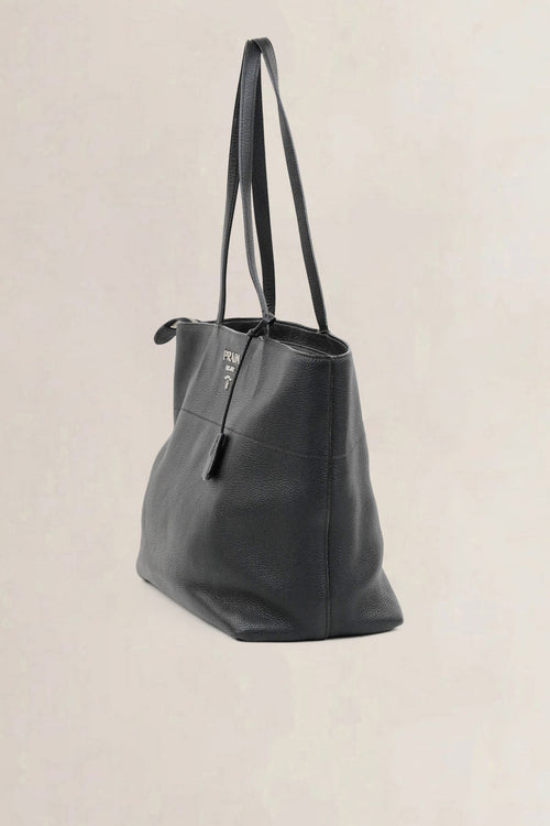 Prada Black Vitello Phenix Shoulder Bag