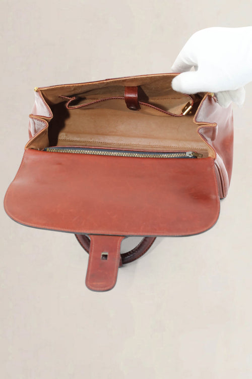 Delvaux Brillant Brown MM Top Handle Bag