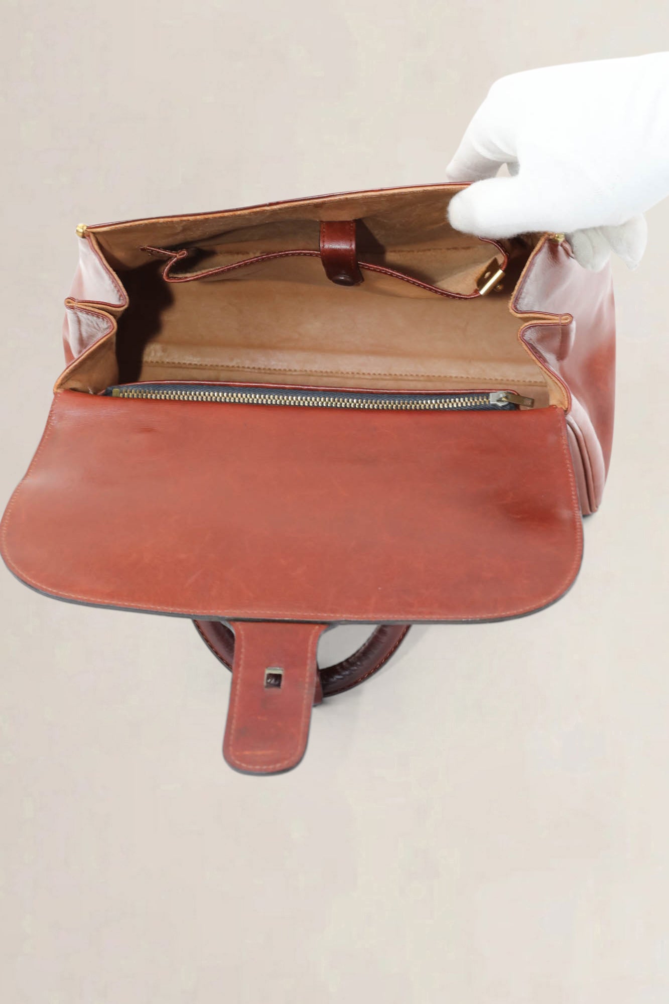 Delvaux Brillant Brown MM Top Handle Bag