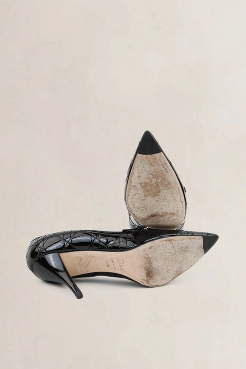 Christian Dior Black Leather Quilted Pumps