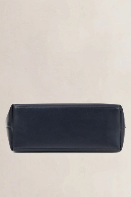 Gucci Blue Leather Bamboo Shoulder Bag