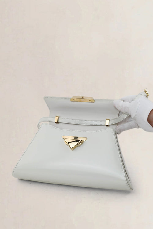 Prada White Medium Leather Shoulder Bag