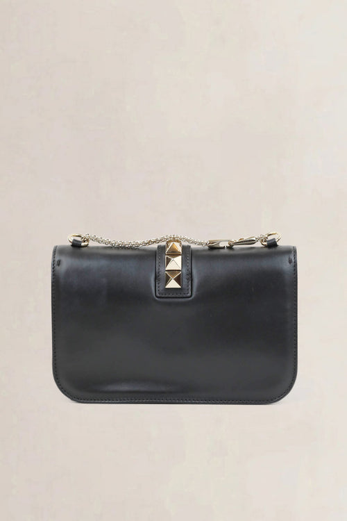 Valentino Garavani Black Glam Lock Rockstud Crossbody Bag