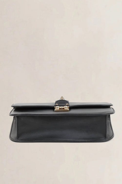 Valentino Garavani Black Glam Lock Rockstud Crossbody Bag