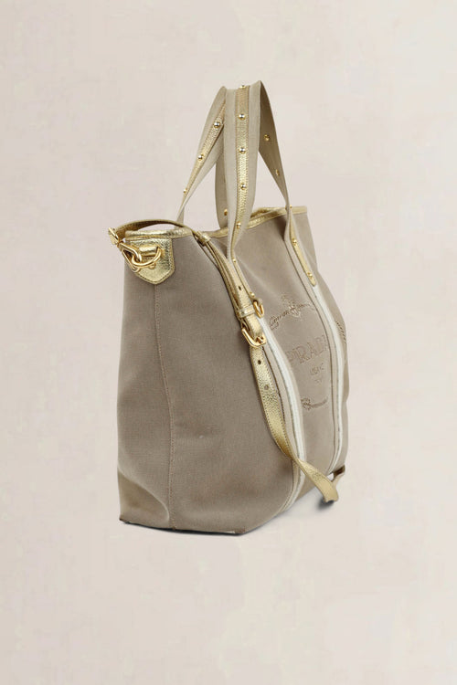 Prada Beige Shopping Crossbody Bag