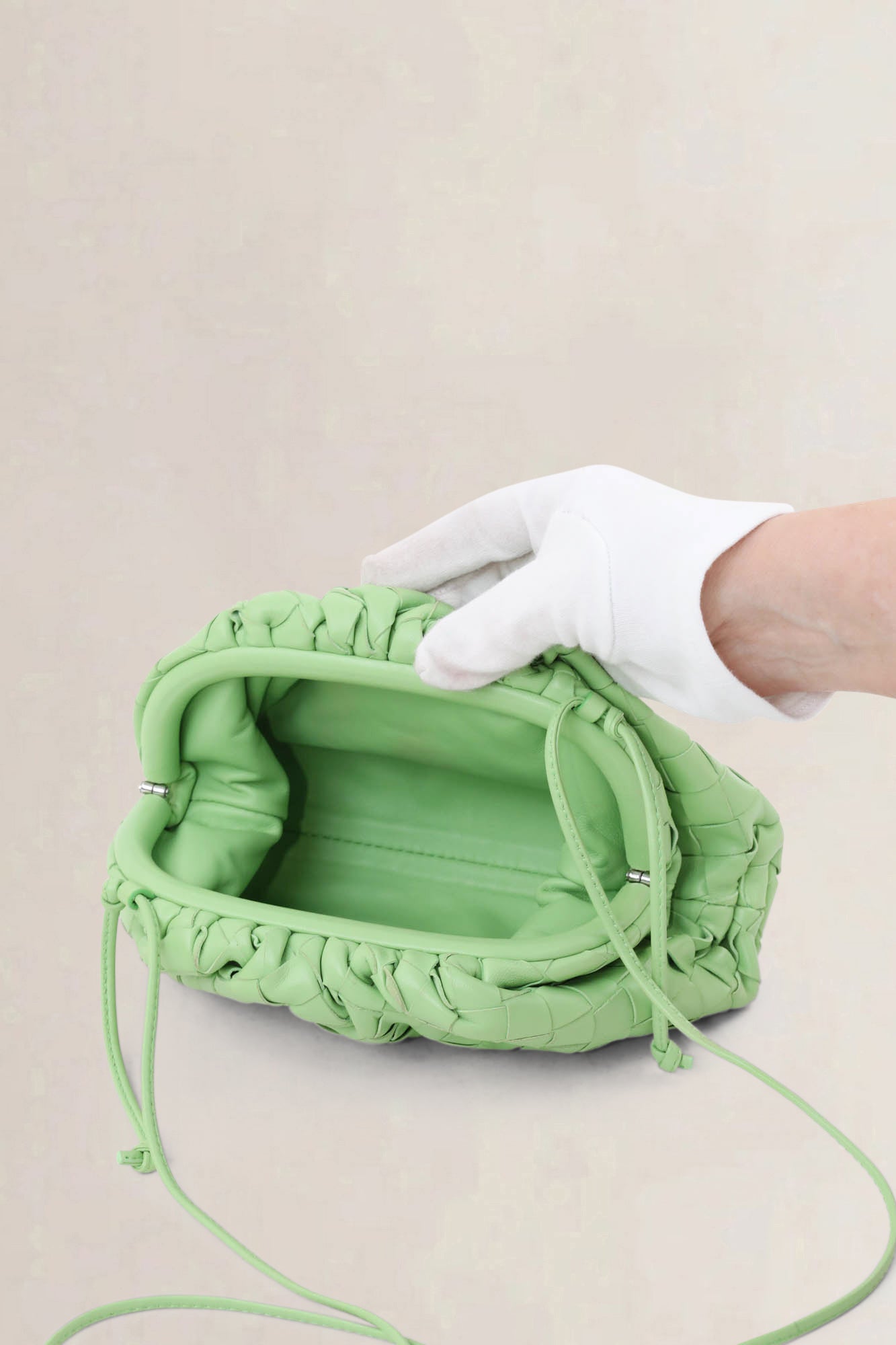 Green Intrecciato Mini Pouch